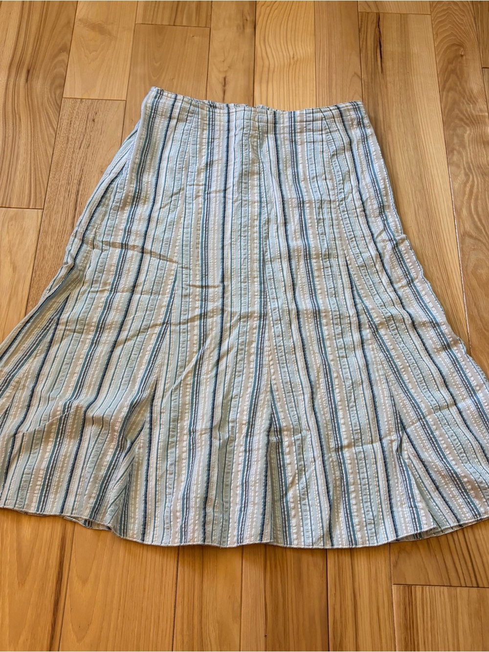 Vintage Y2K STO Blue Cotton Striped Skirt